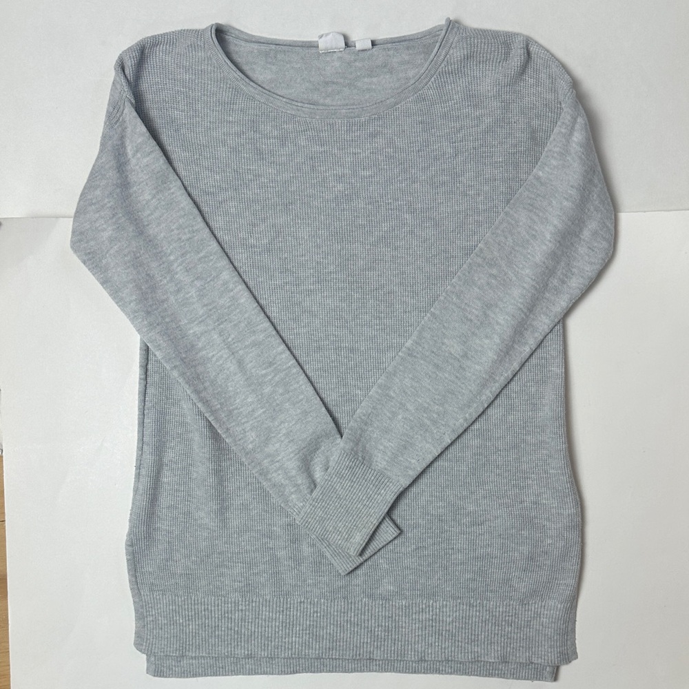 GAP waffle knit gray long sleeve shirt